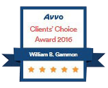 Avvo | Clients' Choice Award 2016 | William B. Gammon | 5 stars